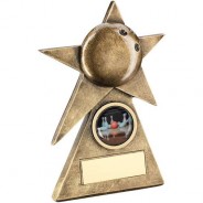 Bronze/Gold Ten Pin Star on Pyramid Base Trophy