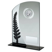 Jade Glass Plaque With Black/Silver Detail With Ten Pin Insert And Plate 