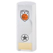 White Plastic Filled Column Basketball