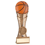 Bronze/Orange Basketball on Fluted Flatback