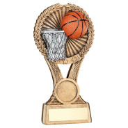 Gold Basketball Round Wreath on V Riser
