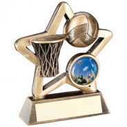 Bronze/Gold Netball Mini Star Trophy