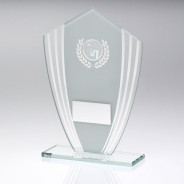 White/Silver Glass Shield Plaque with Netball Insert