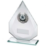 Jade/Silver Diamond Glass with Silver/Black Trim Trophy