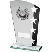 Jade/Black/Silver Glass Plaque with Silver/Black Trim