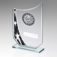 Jade/Black Glass Star Plaque with Silver/Black Trim