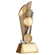 Antique Bronze Hockey Ball and Stick Trophy