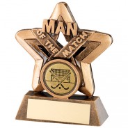 Bronze/Gold Man of the Match Mini Star Trophy