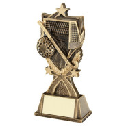 Brz/Gold Hockey '3 Star Wreath' Series With Plate 