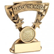Bronze/Gold Man Of The Match Mini Cup With Hockey Insert Trophy