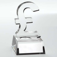 Clear Glass 'Pound Sign' Trophy