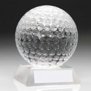 Clear Glass Golf Ball Trophy