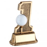 Bronze/Gold Golf 'Hole In One' Ball Holder Trophy 