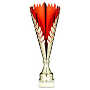 Gold and Red Metal Wreath Trophy Cup