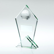 Jade Glass Pointed Plaque with Half Gaelic Football