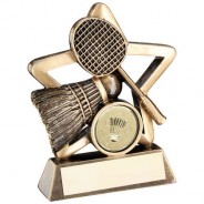 Bronze/Gold Badminton Mini Star Trophy