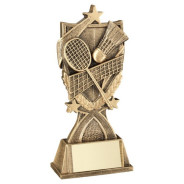 Brz/Gold Badminton '3 Star Wreath' Series With Plate  