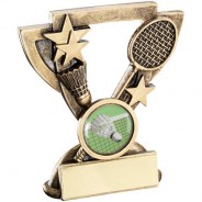 Bronze/Gold Badminton Mini Cup Trophy