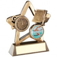Bronze/Gold Swimming Mini Star Trophy