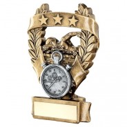 Bronze / Pewter Swimming 3 Star Wreath Trophy