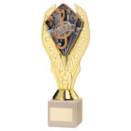 Gold Plastic Holder & Music Disc on Cream Marble Trophy