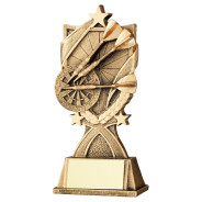 Antique Bronze Darts '3 Star Wreath' Trophy