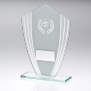 White/Silver Glass Shield Plaque with Darts Insert