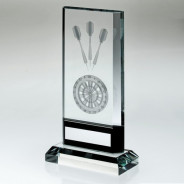 Clear/Black Glass With Lasered Darts Image And Plate 
