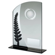 Jade Glass Plaque With Black/Silver Detail With Darts Insert And Plate 