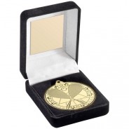 Black Velvet Box and 50mm Squash Medal