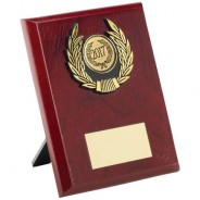 Rosewood Plaque and Gold Trim Trophy