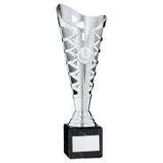 Silver Plastic Titan Cup on Black Marble Base