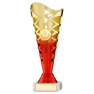 Gold & Red Plastic Titan Cup on Marble Base