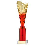 Gold & Red Plastic Titan Cup on Marble Base