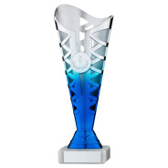 Silver & Blue Plastic Titan Cup on Marble Base