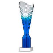 Silver & Blue Plastic Titan Cup on Marble Base