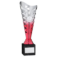 Silver & Pink Plastic Titan Cup on Black Marble Base
