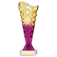 Gold & Purple Plastic Titan Cup on Marble Base