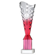 Silver & Pink Plastic Titan Cup on Marble Base