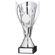 Silver Plastic 'Flash' Cup on Black Marble Base