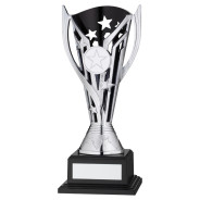 Silver and Black Plastic 'Flash' Cup on Black Base