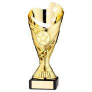 Gold Plastic 'SABRE' Cup on Black Marble Base