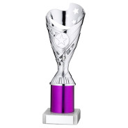 Silver and Purple Plastic 'SABRE' Cup on Marble Base