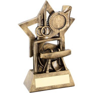 Bronze/Gold Gymnastics on Star Backdrop Trophy