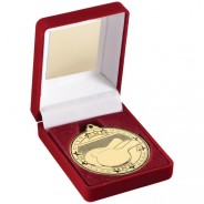 Red Velvet Box and 50mm Table Tennis Medal