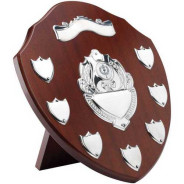 Mahogany 7 Years Annual Shield with Chrome Fronts