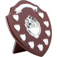 Mahogany 9 Years Annual Shield with Chrome Fronts