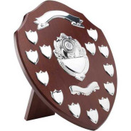 Mahogany 13 Years Annual Shield with Chrome Fronts