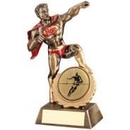 Bronze/Gold/Red Resin Generic 'Hero' Award with Rugby Insert