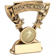 Bronze/Gold Man Of The Match Mini Cup With Rugby Insert Trophy